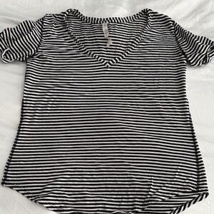 Black and White Striped Love Tee